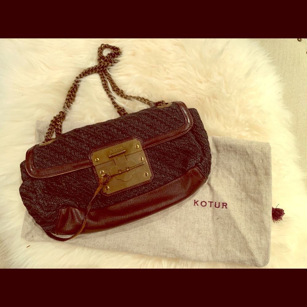Kotur woven and leather purse